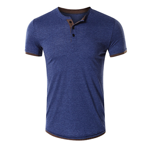 Men's Solid Short Sleeves Breathable Retro T Shirt WYMY-191215