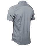 Men's Solid Color Short Sleeve Business Slim Fit Shirt WYMY-010