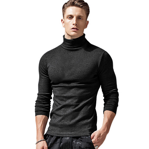 Men's Turtleneck Long Sleeve Pullover T Shirt WYMY-191018