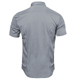 Men's Solid Color Short Sleeve Business Slim Fit Shirt WYMY-010