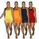 Solid Spaghetti Strap Backless Club Party Tassel Rompers AIL-202