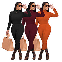 Simple Long Sleeve T Shirts Skinny Pants Set FOS-8115