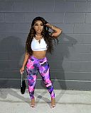 Color Printing High Waist Yoga Fitness Pants FSL-181