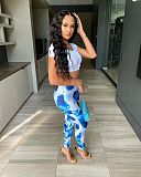 Color Printing High Waist Yoga Fitness Pants FSL-181