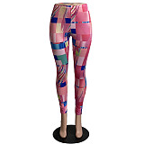 Color Printing High Waist Yoga Fitness Pants FSL-181