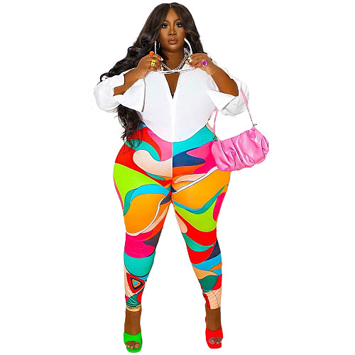 Color Printing High Waist Yoga Fitness Pants FSL-181