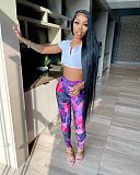 Color Printing High Waist Yoga Fitness Pants FSL-181