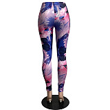 Color Printing High Waist Yoga Fitness Pants FSL-181