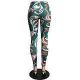 Color Printing High Waist Yoga Fitness Pants FSL-181