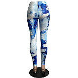 Color Printing High Waist Yoga Fitness Pants FSL-181