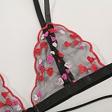 Embroidery Mesh Lace Bralette Set SHFE-W534
