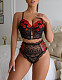 Black Lace Embroidery See-through Bralette Set SHFE-W568