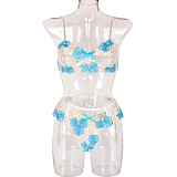 Lace Embroidered Erotic Garter Belt Thong Set SHFE-W571