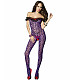 Purple Leopard Strapless Bodystocking SHFE-W566