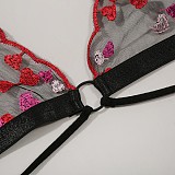 Embroidery Mesh Lace Bralette Set SHFE-W534
