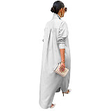 Loose Lapel Casual Blouse Shirt Dress Coat GLS-10077
