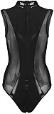 PU Leather Sleeveless Zipper Lingerie Bodysuit SHFE-8052