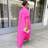 Loose Lapel Casual Blouse Shirt Dress Coat GLS-10077