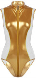 PU Leather Sleeveless Zipper Lingerie Bodysuit SHFE-8052