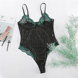 See-through Lace Splicing Teddy Lingerie SHFE-W516