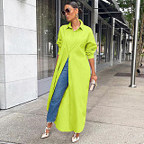 Loose Lapel Casual Blouse Shirt Dress Coat GLS-10077