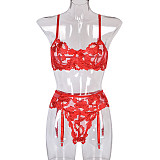 Red Strappy Bralette Set with Garter Belt SHFE-W503