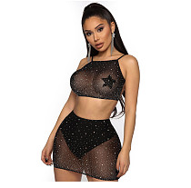 Black Mesh See-through Bra Lingerie Set SHFE-W531