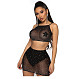 Black Mesh See-through Bra Lingerie Set SHFE-W531