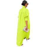 Loose Lapel Casual Blouse Shirt Dress Coat GLS-10077
