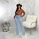 Versatile Ripped Stretch Slim Fit Flared Jean Pants HSF-2532