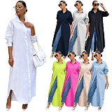 Loose Lapel Casual Blouse Shirt Dress Coat GLS-10077