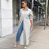Loose Lapel Casual Blouse Shirt Dress Coat GLS-10077