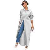 Loose Lapel Casual Blouse Shirt Dress Coat GLS-10077
