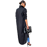Loose Lapel Casual Blouse Shirt Dress Coat GLS-10077