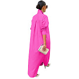 Loose Lapel Casual Blouse Shirt Dress Coat GLS-10077