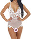 Lace Trim See-through Teddy Lingerie SHFE-W377