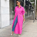 Loose Lapel Casual Blouse Shirt Dress Coat GLS-10077