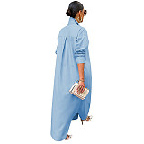 Loose Lapel Casual Blouse Shirt Dress Coat GLS-10077