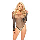 Black Mesh Fishnet Long Sleeve Bodysuit SHFE-W530