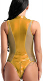 PU Leather Sleeveless Zipper Lingerie Bodysuit SHFE-8052