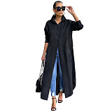 Loose Lapel Casual Blouse Shirt Dress Coat GLS-10077