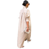 Loose Lapel Casual Blouse Shirt Dress Coat GLS-10077