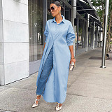 Loose Lapel Casual Blouse Shirt Dress Coat GLS-10077