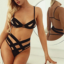 Black Hollow Out Bralette Set SHFE-W546