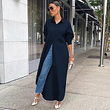 Loose Lapel Casual Blouse Shirt Dress Coat GLS-10077