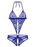 Halter Sheer Buckle Teddy Lingerie TLJ-159