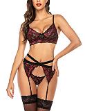 3pcs Lace Bra & Thongs with Garter Belt SHFE-S198