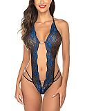 Seductive Sheer Binding Halter Hollow-out Teddy TLJ-166