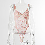 Love Printed Sheer See Through Teddy TLJ-551