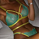 Green Lace Splicing Strappy Bra & Thong SHFE-W492